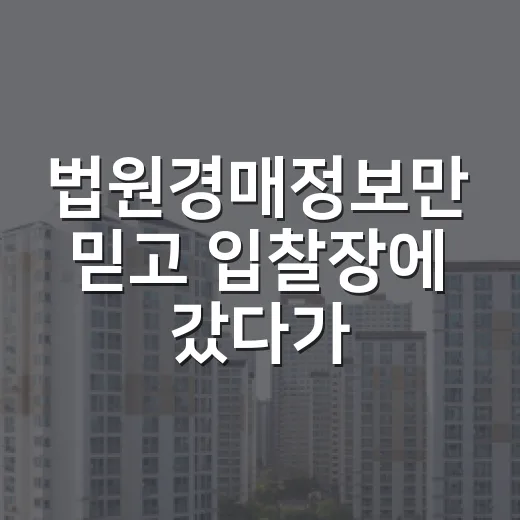 법원경매정보만 믿고 입찰장에 갔다가 멈춘 이유 - 요약