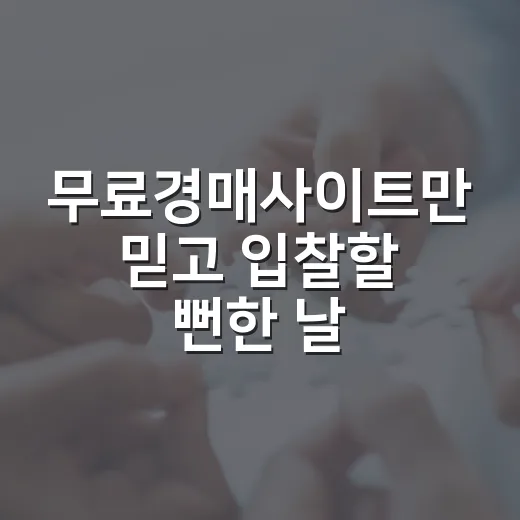 무료경매사이트만 믿고 입찰할 뻔한 날 - 요약