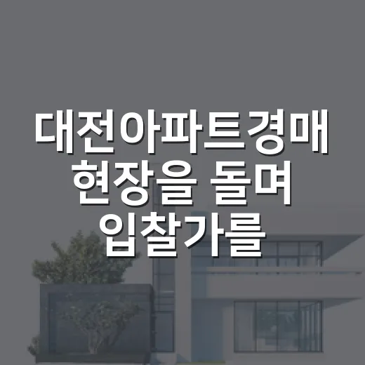 대전아파트경매 현장을 돌며 입찰가를 낮춘 이유 - 요약
