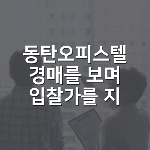 동탄오피스텔 경매를 보며 입찰가를 지운 이유 - 요약