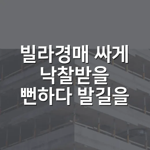 빌라경매 싸게 낙찰받을 뻔하다 발길을 돌린 이유 - 요약