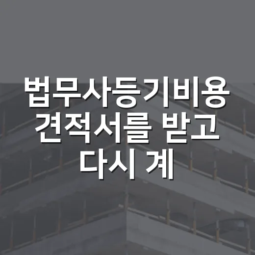법무사등기비용 견적서를 받고 다시 계산해봤다 - 요약