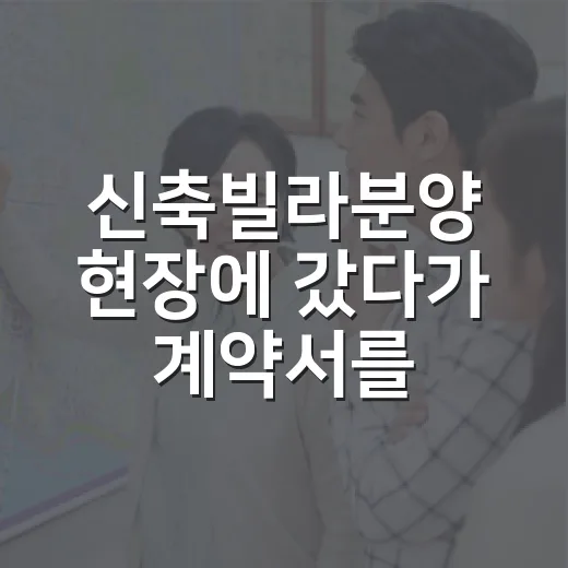 신축빌라분양 현장에 갔다가 계약서를 덮은 이유 - 요약