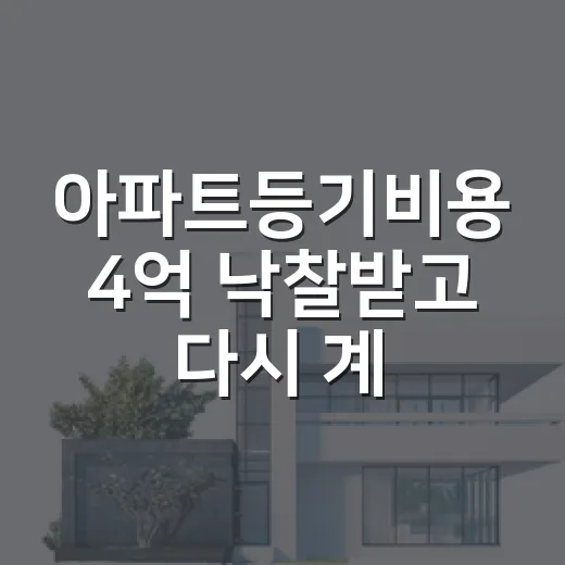 아파트등기비용 4억 낙찰받고 다시 계산해봤다 - 요약