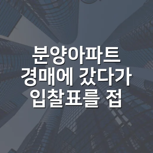 분양아파트 경매에 갔다가 입찰표를 접은 이유 - 요약