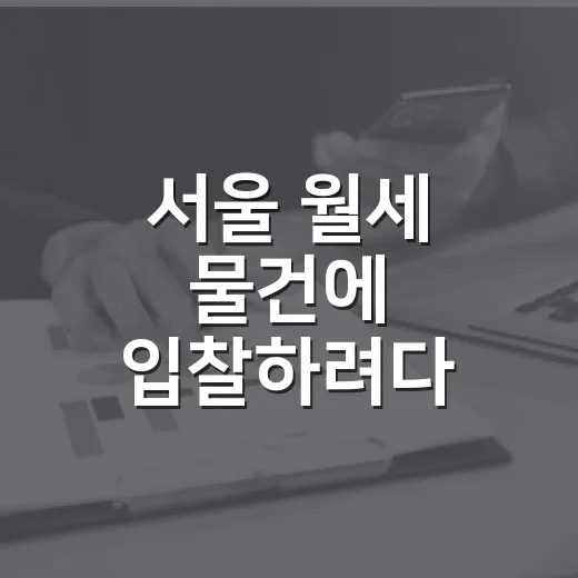 서울 월세 물건에 입찰하려다 계산을 다시 한 이유 - 요약