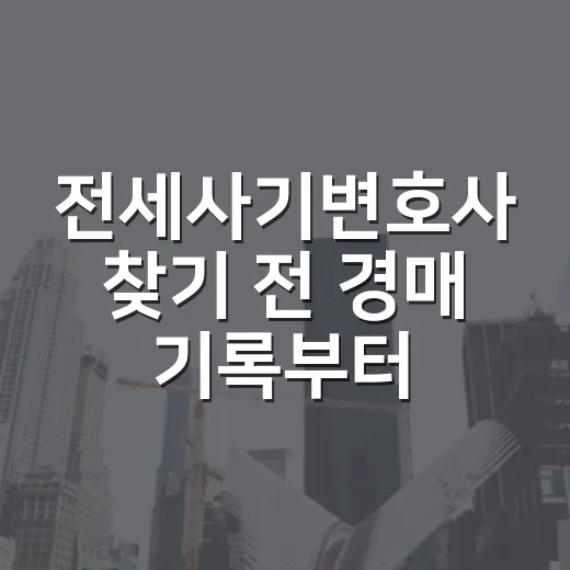 전세사기변호사 찾기 전 경매 기록부터 펼쳐봤다 - 요약
