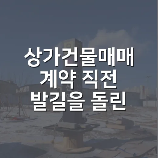 상가건물매매 계약 직전 발길을 돌린 이유 - 요약