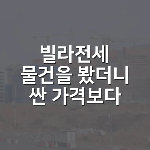 빌라전세 물건을 봤더니 싼 가격보다 보증금이 무서웠다 - 요약