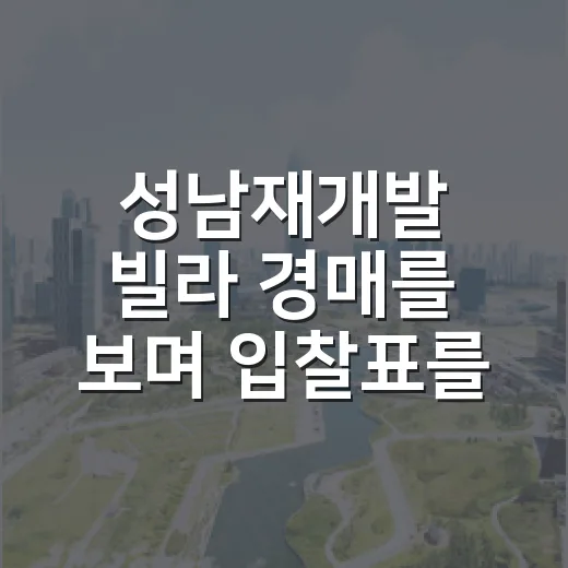 성남재개발 빌라 경매를 보며 입찰표를 접은 이유 - 요약