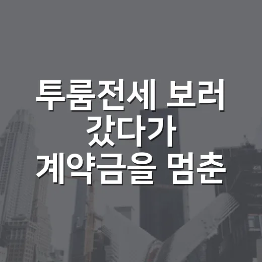 투룸전세 보러 갔다가 계약금을 멈춘 이유 - 요약