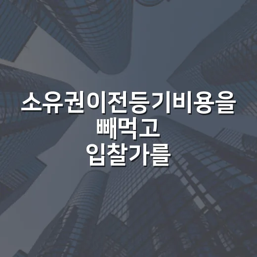 소유권이전등기비용을 빼먹고 입찰가를 적었던 날 - 요약