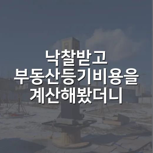 낙찰받고 부동산등기비용을 계산해봤더니 - 요약