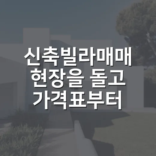 신축빌라매매 현장을 돌고 가격표부터 의심한 이유 - 요약