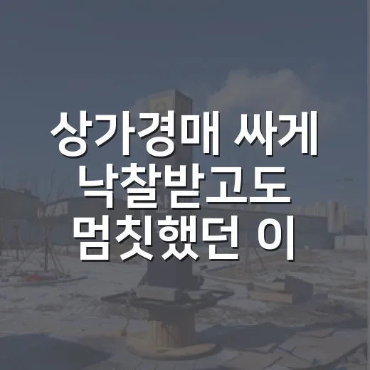 상가경매 싸게 낙찰받고도 멈칫했던 이유 - 요약