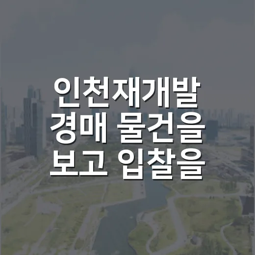 인천재개발 경매 물건을 보고 입찰을 접은 이유 - 요약