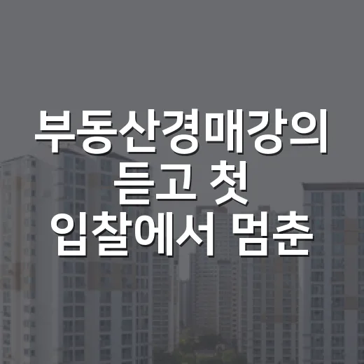 부동산경매강의 듣고 첫 입찰에서 멈춘 이유 - 요약