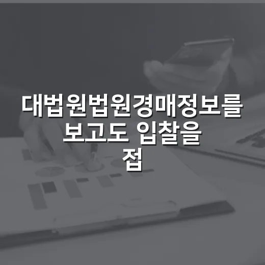 대법원법원경매정보를 보고도 입찰을 접은 날 - 요약