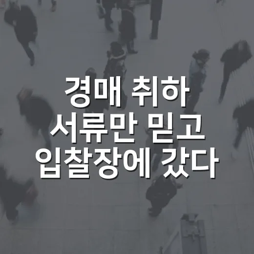 경매 취하 서류만 믿고 입찰장에 갔다가 놀란 이야기 - 요약