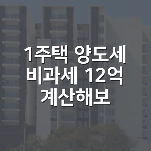 1주택 양도세 비과세 12억 계산해보니 달랐다 - 요약