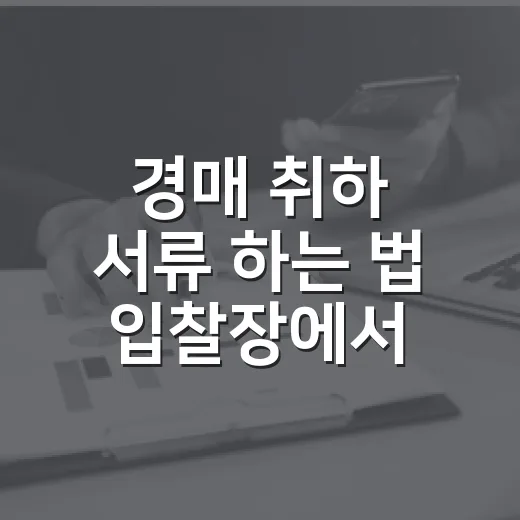 경매 취하 서류 하는 법 입찰장에서 겪어봤습니다 - 요약