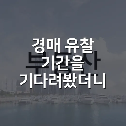 경매 유찰 기간을 기다려봤더니 가격보다 먼저 볼 게 있었다 - 요약