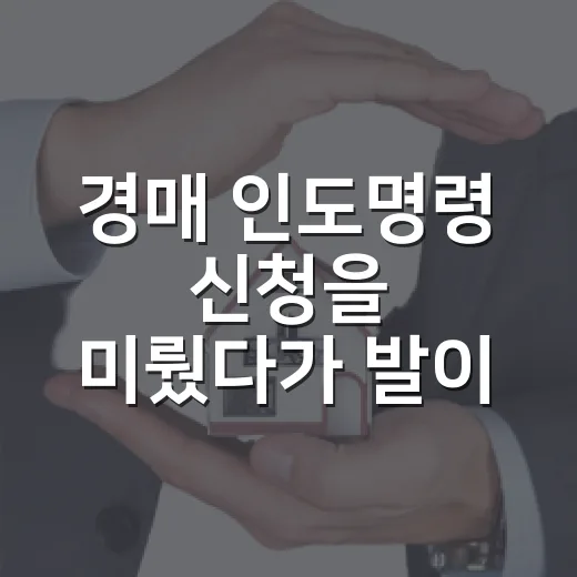 경매 인도명령 신청을 미뤘다가 발이 묶인 날 - 요약