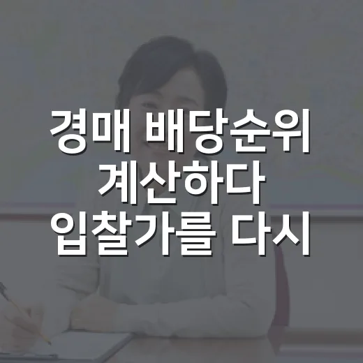 경매 배당순위 계산하다 입찰가를 다시 쓴 날 - 요약