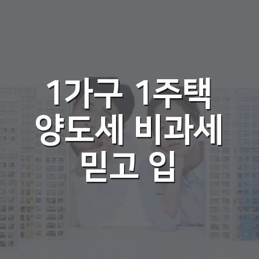 1가구 1주택 양도세 비과세 믿고 입찰했다가 멈칫한 이유 - 요약
