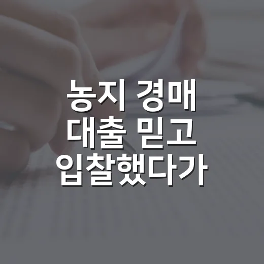 농지 경매 대출 믿고 입찰했다가 식은땀 난 이야기 - 요약