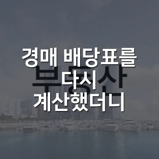 경매 배당표를 다시 계산했더니 입찰가가 달라졌다 - 요약