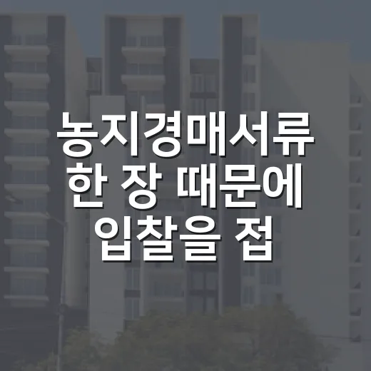 농지경매서류 한 장 때문에 입찰을 접었던 날 - 요약