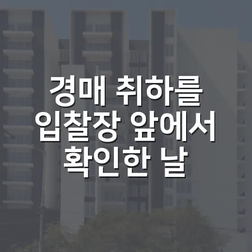 경매 취하를 입찰장 앞에서 확인한 날 - 요약