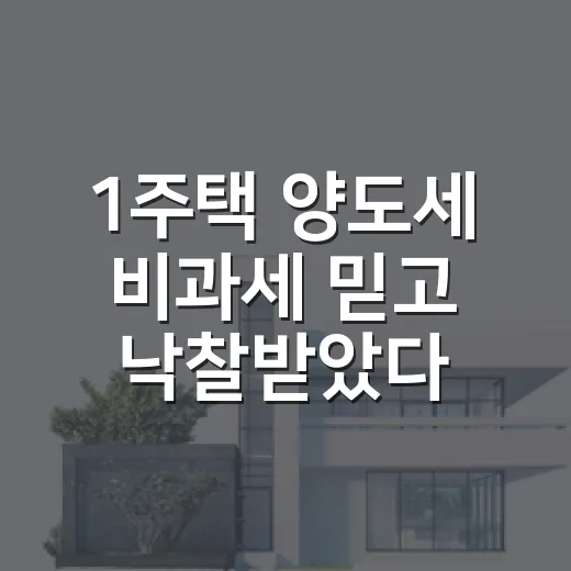 1주택 양도세 비과세 믿고 낙찰받았다가 날짜를 다시 봤다 - 요약