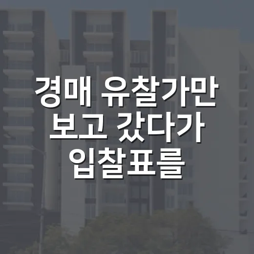 경매 유찰가만 보고 갔다가 입찰표를 접은 날 - 요약