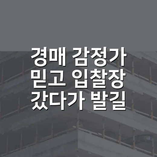 경매 감정가 믿고 입찰장 갔다가 발길을 돌린 이유 - 요약