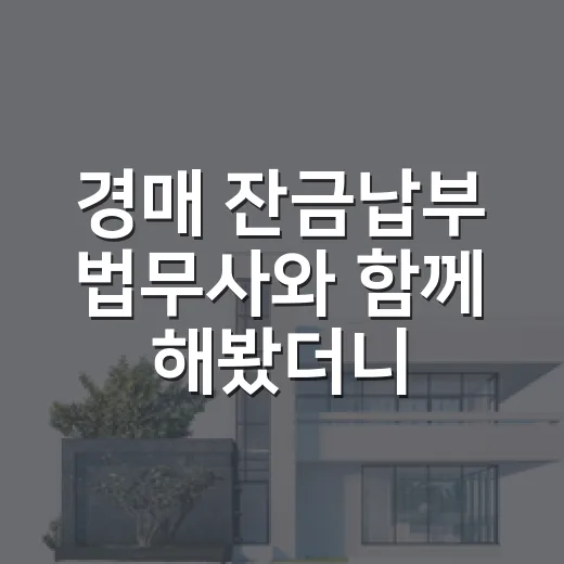 경매 잔금납부 법무사와 함께 해봤더니 - 요약