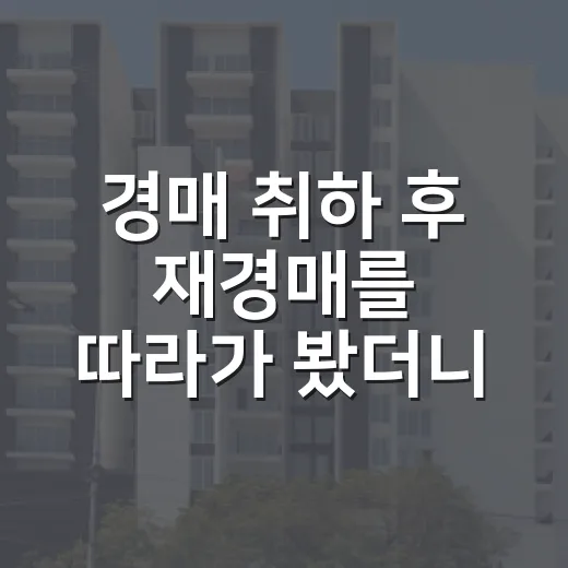 경매 취하 후 재경매를 따라가 봤더니 달라진 것 - 요약