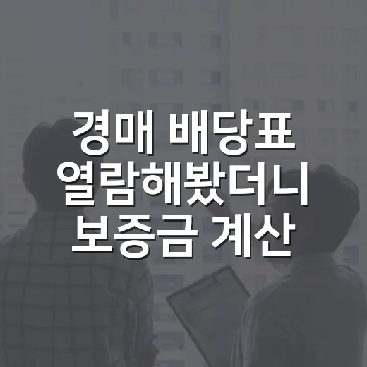 경매 배당표 열람해봤더니 보증금 계산이 달라졌다 - 요약