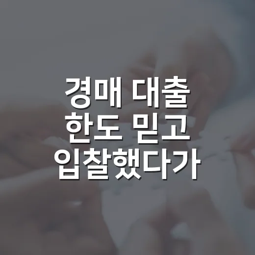 경매 대출 한도 믿고 입찰했다가 잔금이 모자랐다 - 요약