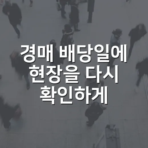 경매 배당일에 현장을 다시 확인하게 된 이유 - 요약
