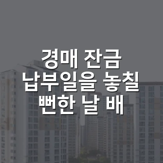 경매 잔금 납부일을 놓칠 뻔한 날 배운 것 - 요약