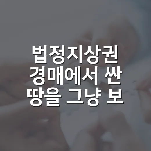 법정지상권 경매에서 싼 땅을 그냥 보낸 이유 - 요약