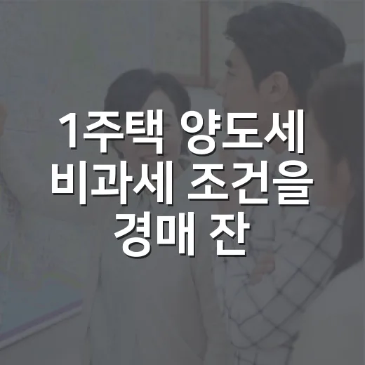 1주택 양도세 비과세 조건을 경매 잔금 날 다시 봤다 - 요약