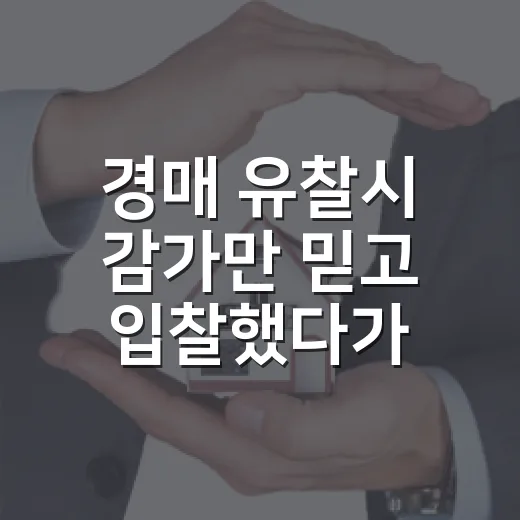 경매 유찰시 감가만 믿고 입찰했다가 멈춘 이유 - 요약