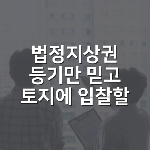 법정지상권 등기만 믿고 토지에 입찰할 뻔했다 - 요약