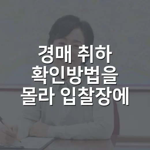 경매 취하 확인방법을 몰라 입찰장에 헛걸음한 날 - 요약