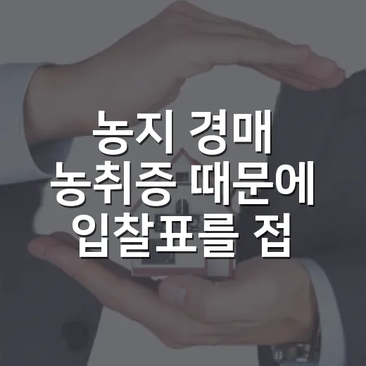 농지 경매 농취증 때문에 입찰표를 접었던 날 - 요약