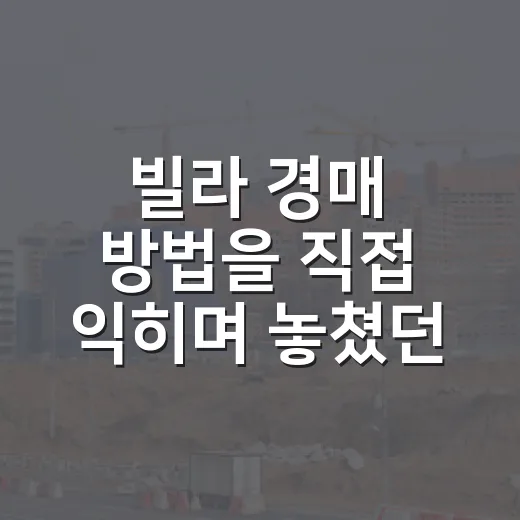 빌라 경매 방법을 직접 익히며 놓쳤던 것들 - 요약