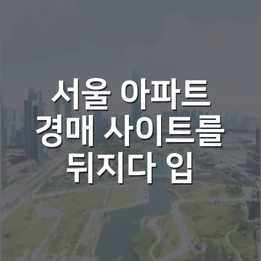 서울 아파트 경매 사이트를 뒤지다 입찰을 접은 날 - 요약